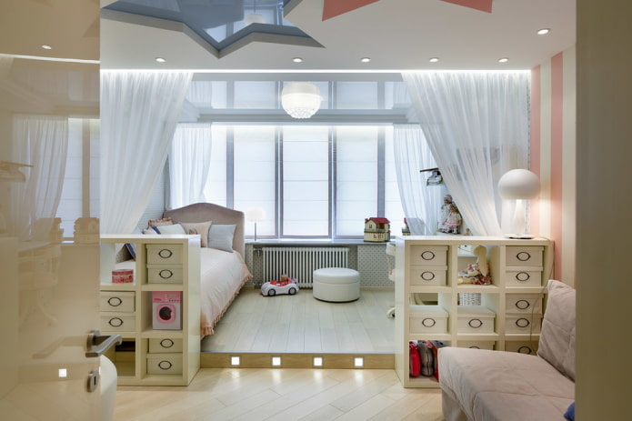 de kamer indelen met een podium