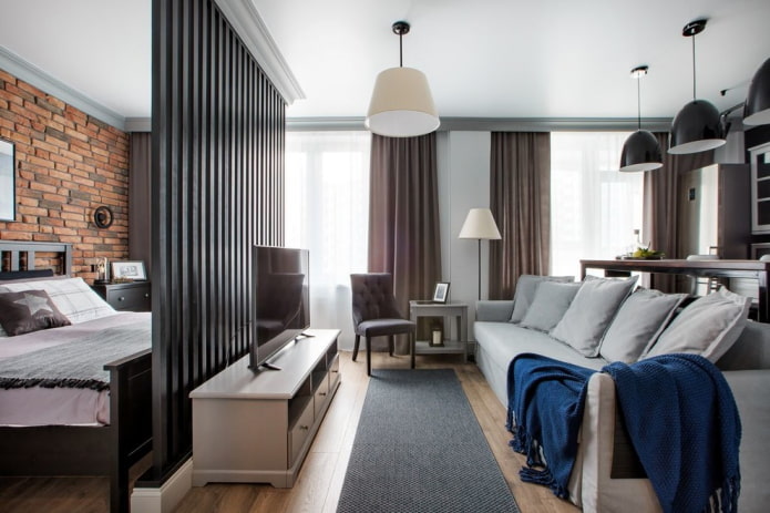 zonering in het interieur van de kamer