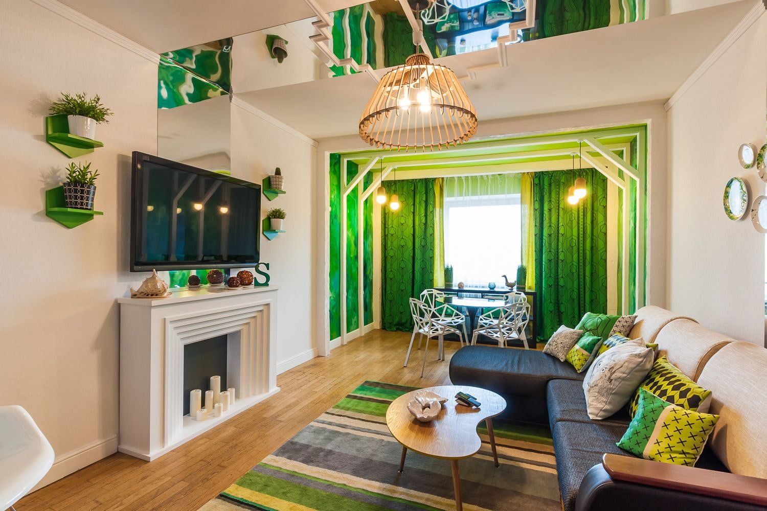 groene kleur in het interieur