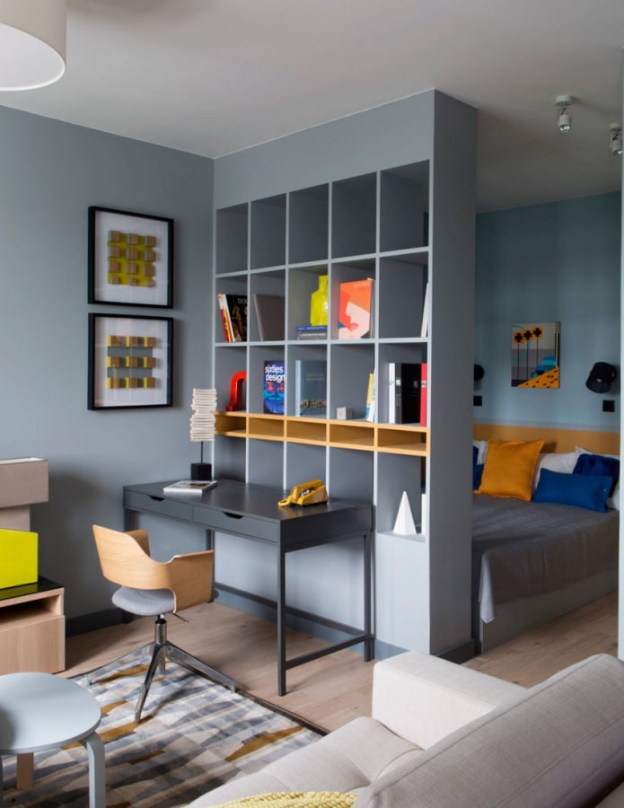 studeerkamer in een eenkamerappartement