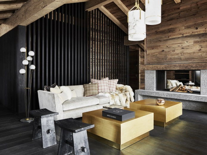 Donkere lamellen in de woonkamer